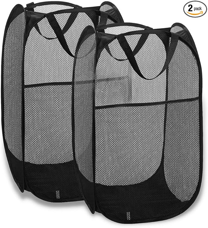 Simplized Popup Laundry Hamper (1 & 2 Pack) Foldable Pop-up Mesh Hamper Dirty Clothes Basket with... | Amazon (US)