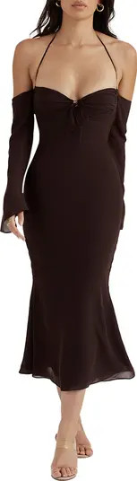 Naomi Long Sleeve Halter Dress | Nordstrom