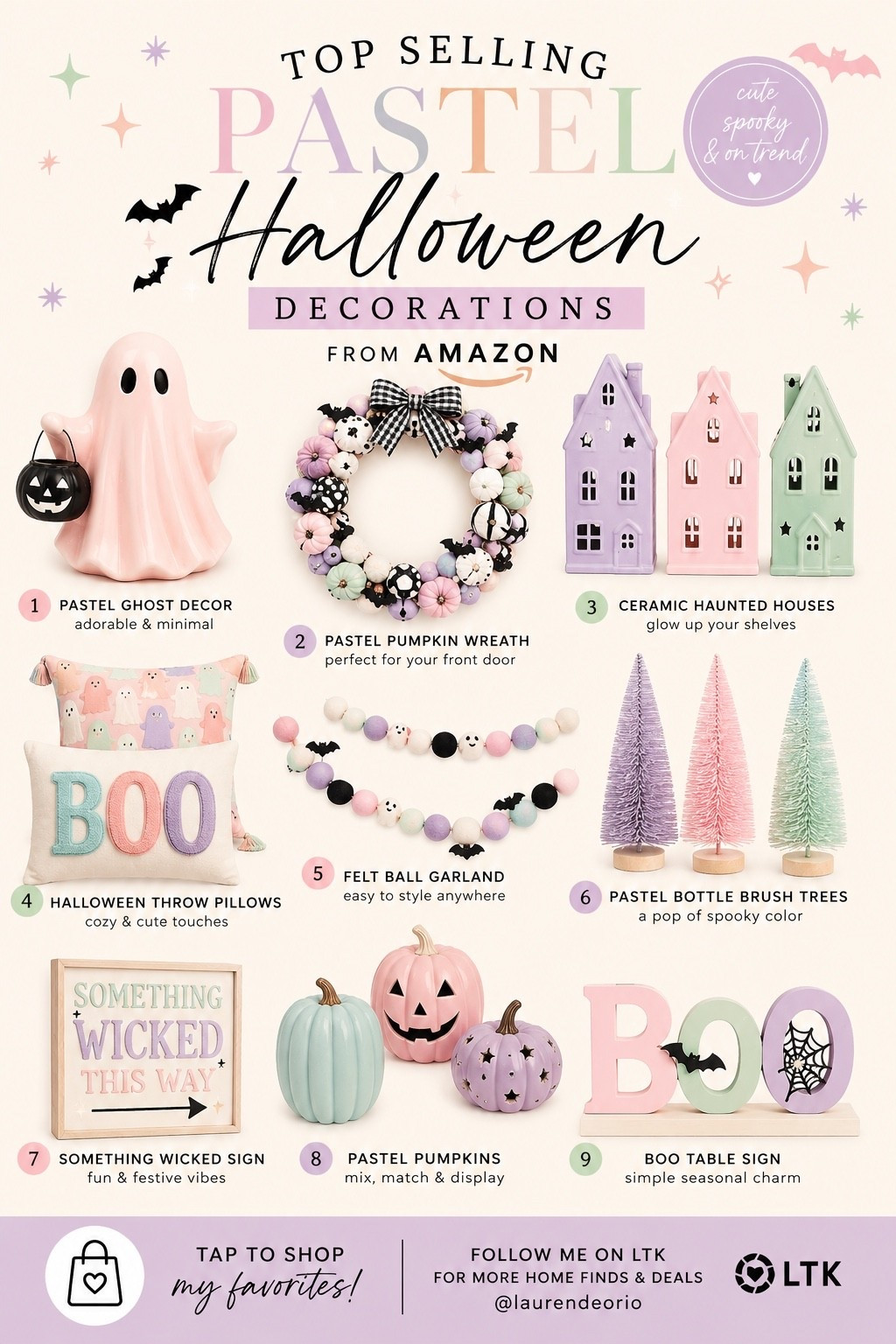 Pastel Halloween has officially entered the chat 👻🎀🎃

If you love Halloween but still want your home to feel cute, cozy & aesthetic, these Amazon finds are SO good. Think pastel ghosts, pink pumpkins, spooky little houses, garlands + all the sweet-but-spooky details. 💕✨

I rounded up some of my favorite pastel Halloween décor finds from Amazon so you don’t have to hunt for them yourself. 🛒

🎃👻
Shop my Halloween favorites before the cutest pieces disappear!#LTKFinds #AmazonFinds #AmazonHome #AmazonHalloween #HalloweenDecor #PastelHalloween #PinkHalloween #CuteHalloween #SpookySeason #HalloweenHomeDecor #AmazonMustHaves

#LTKHome #LTKSeasonal #LTKHome #LTKSaleAlert