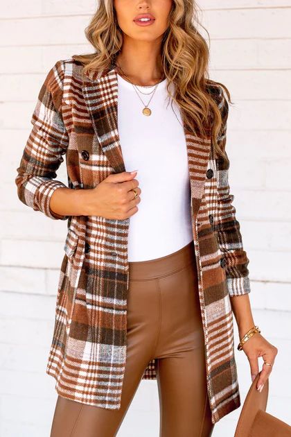 Fallon Brown Plaid Coat | Shop Priceless