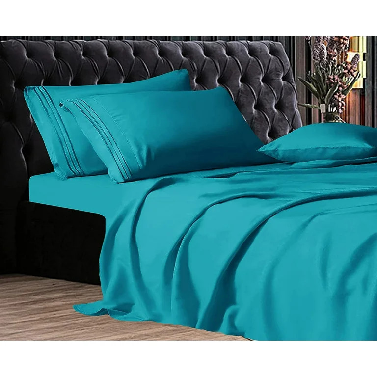 Elegant Comfort 1500 Series Wrinkle & Fade Resistant Ultra Soft 4-Piece Bed Sheet Set with Deep P... | Walmart (US)
