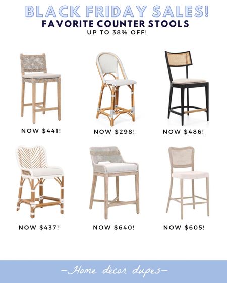 Major Black Friday deals on counter stools!! Linked some best selling and group favorite kitchen counter stools on major sale!! Including Serena & Lily stools that are now under $300 with code 🙌🏻

Even more coastal and grandmillennial stools linked 🤍

#LTKsalealert #LTKhome #LTKCyberweek