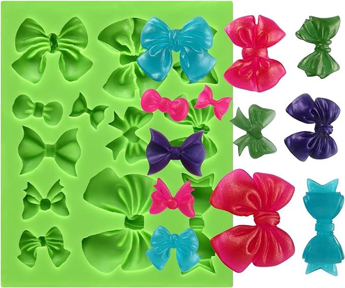 Amazon.com: Sakolla Bowknot Fondant Mold - Bow Tie Silicone Mold for Chocolate Candy Cupcake Topp... | Amazon (US)