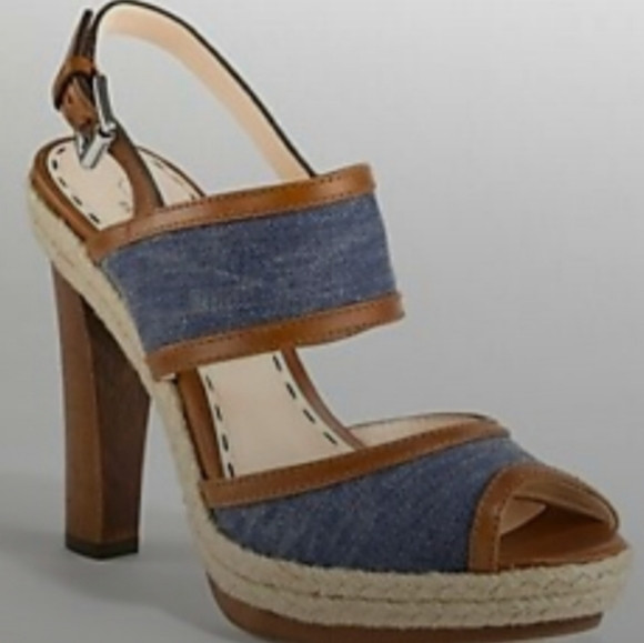 Coach Espadrilles/Wooden Demin Platform  Sandals | Poshmark