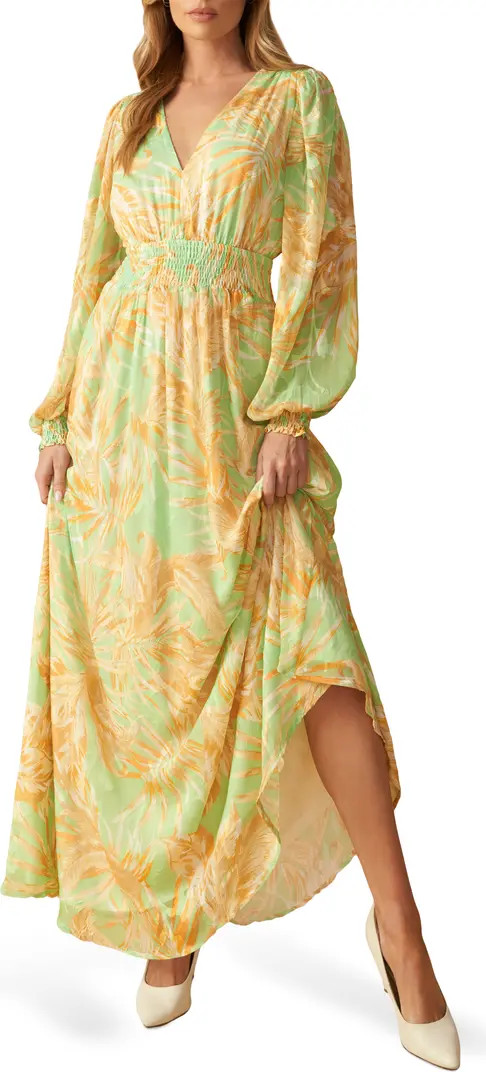 FLYING TOMATO Palm Frond Print Maxi Dress | Nordstromrack | Nordstrom Rack