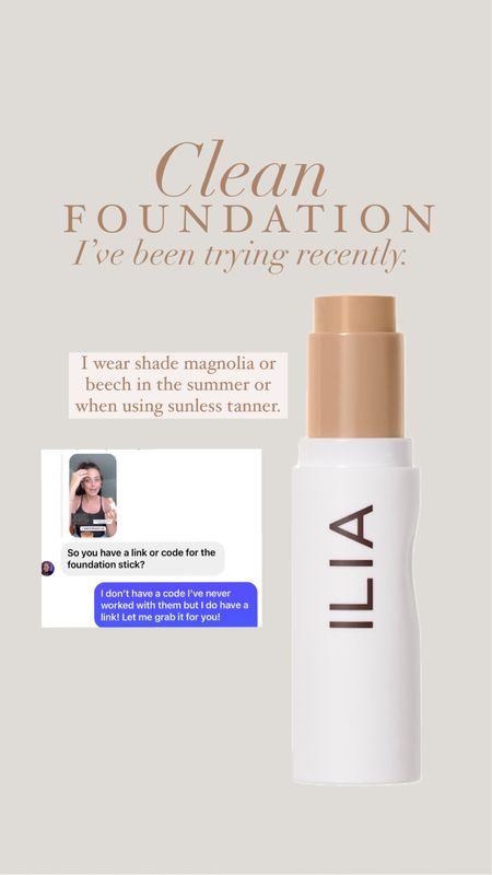 Clean foundation I’ve been loving! It’s a med to full Coverage and stays on all day for me!
