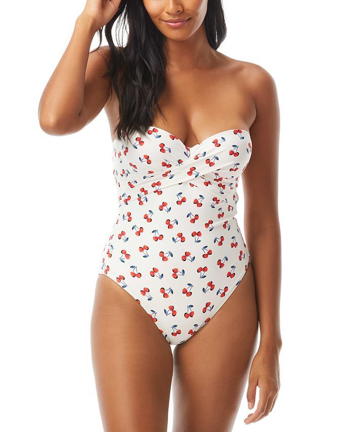 Cherry-Print Bandeau One-Piece Swimsuit | Macys (US)