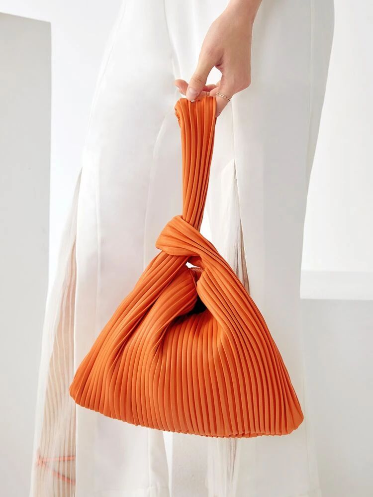 Minimalist Ribbed Novelty Bag | SHEIN