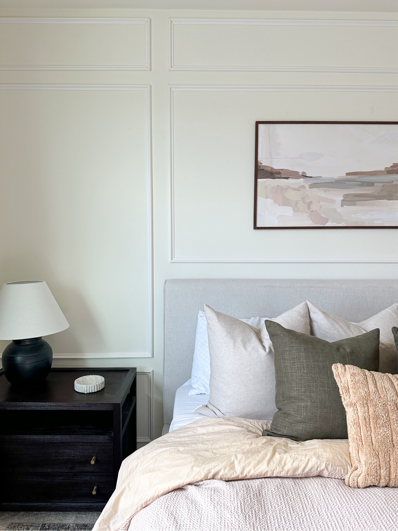 Neutral, traditional bedroom with picture molding 

#LTKhome