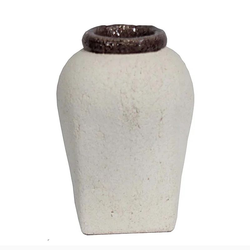 Cecily Off White Indoor / Outdoor Terracotta Table Vase | Wayfair North America