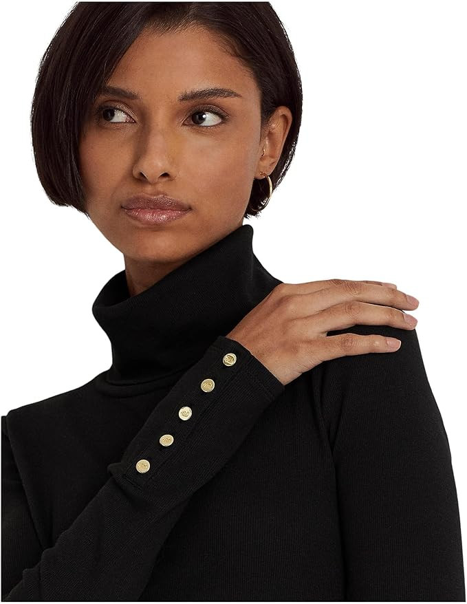 Lauren Ralph Lauren Women's Cotton-blend Turtleneck Dress | Amazon (US)