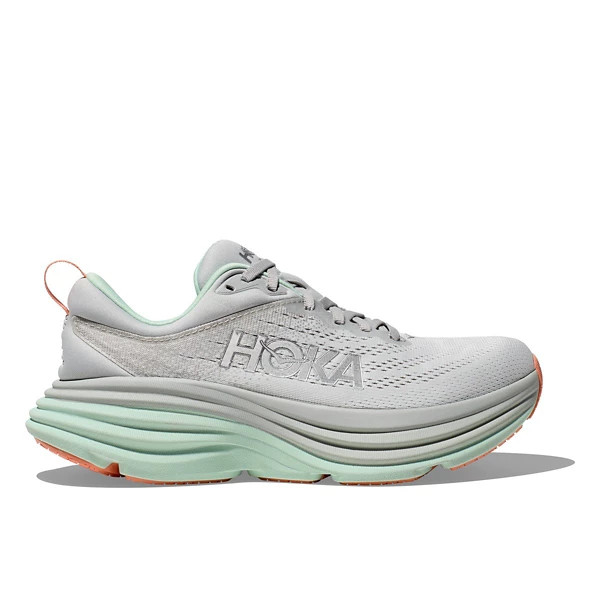Women's HOKA Bondi 8 Running Shoes 8.5 Regular Stardust / Aqua Breeze | Scheels