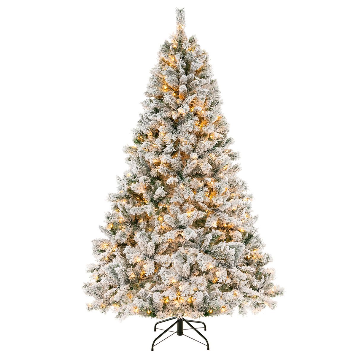 Costway 6 FT/7FT/8FT Pre-Lit Christmas Tree 3-Minute Quick Shape Flocked Decor with 300/450/600 L... | Target