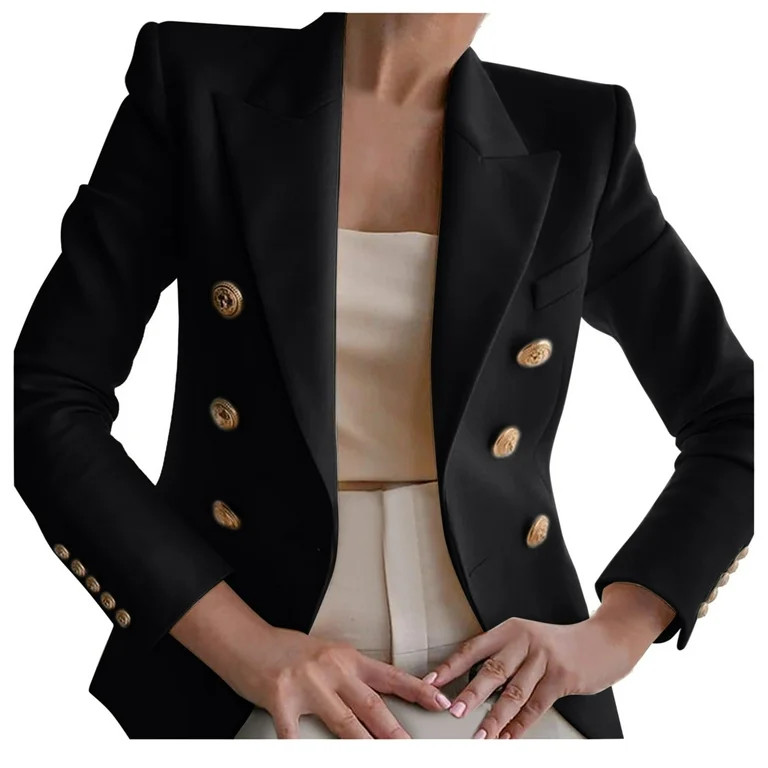 Outfmvch Suits Blazer For Women 2023 Business Jacket Lady Elegant Button Women Solid Coat Office ... | Walmart (US)