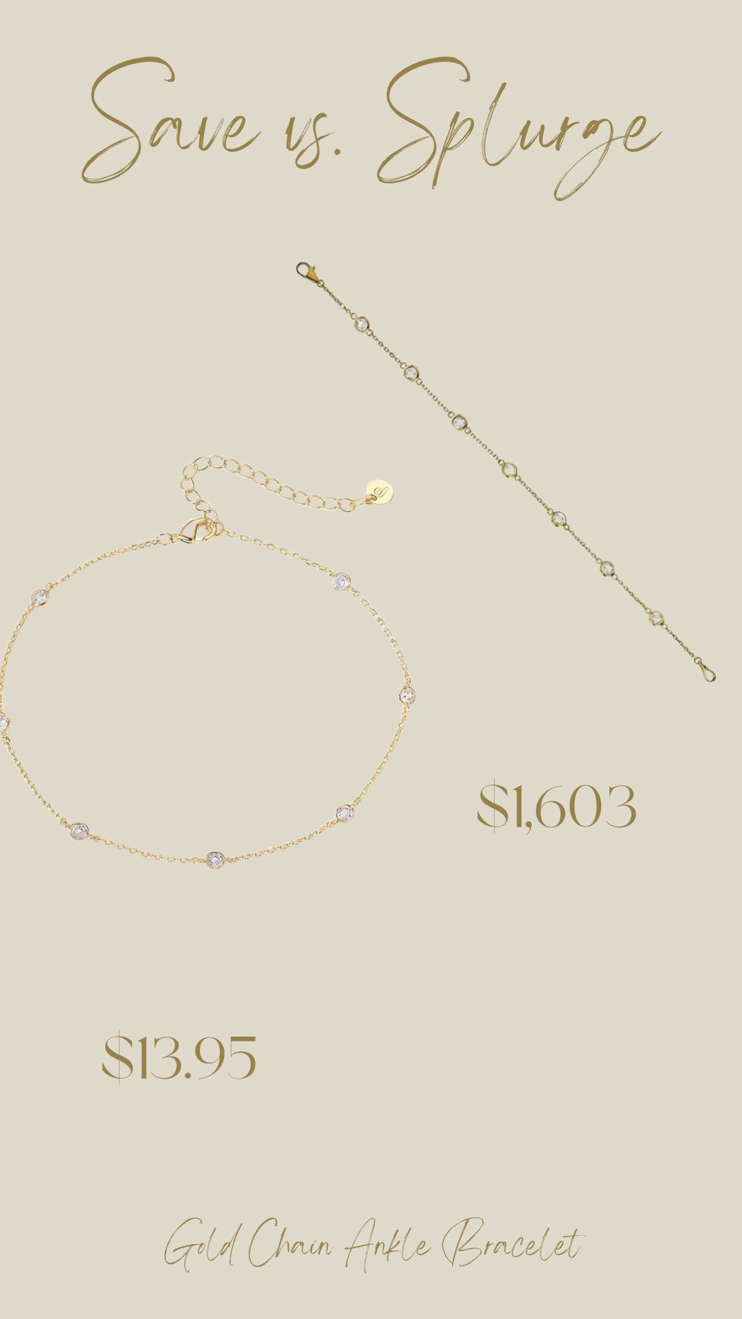 You can purchase this gold ankle bracelet from Allurez for $1,603 orrr this one from Amazon for $13.95

#LTKSeasonal #LTKOver40