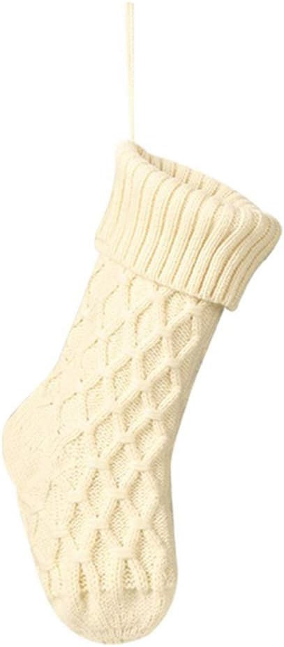 XINdream Knit Christmas Stocking, 1PCS 15inch Xmas Socks Fireplace Hanging Decoration, Rustic Can... | Amazon (US)