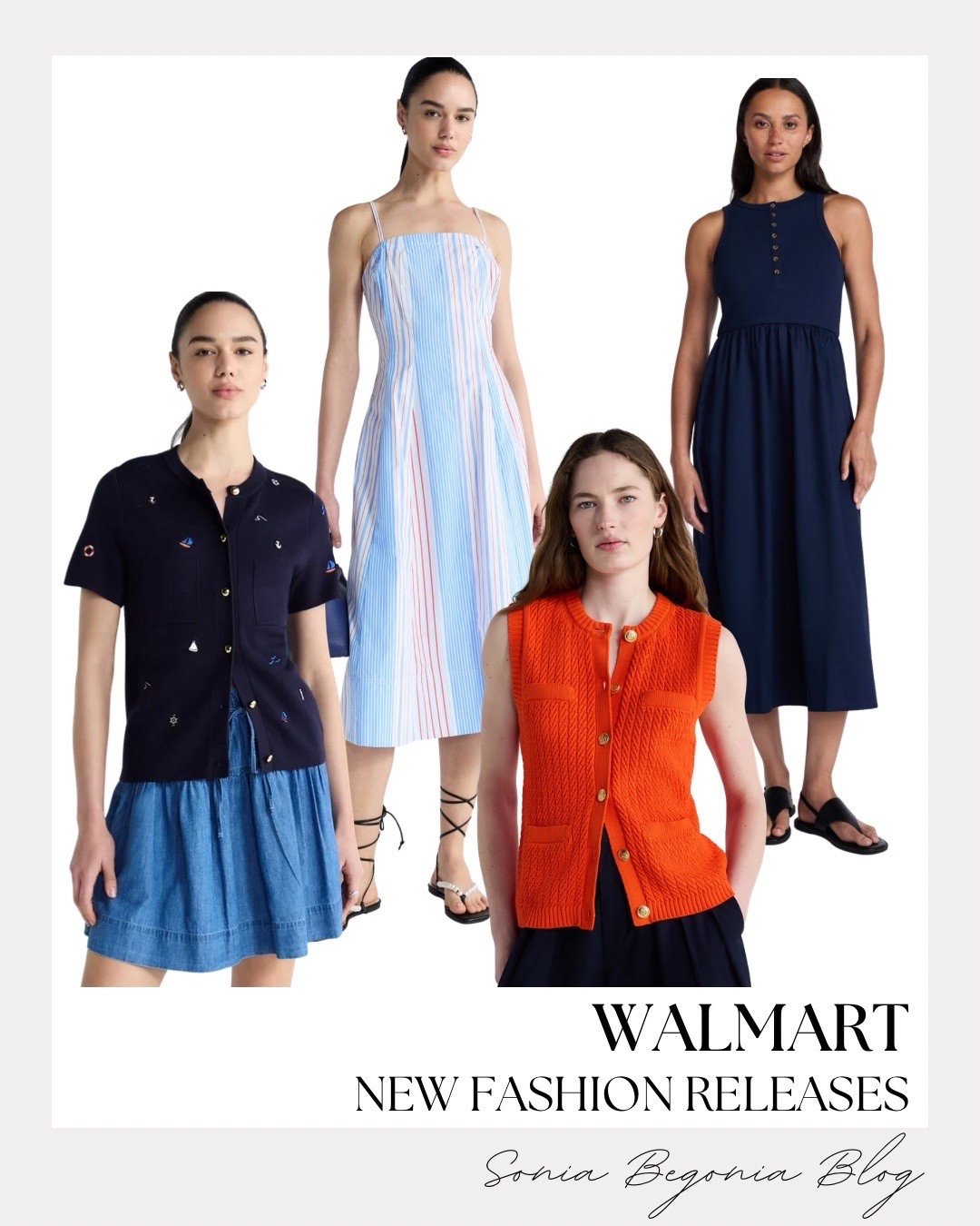 Obsessed with the latest Walmart fashion releases! These classic silhouettes with modern pops of orange and navy are so elevated. The knit textures and stripes are timeless staples. 🍊⚓️

I love how versatile these dresses and cardigans are for a polished daily look. High-end vibes at such an amazing price point—you definitely need these in your closet! 👜👠

#WalmartStyle #PreppyStyle #NewArrivals #LTKhome #SpringOutfits #WalmartHaul

#LTKootd #LTKSeasonal