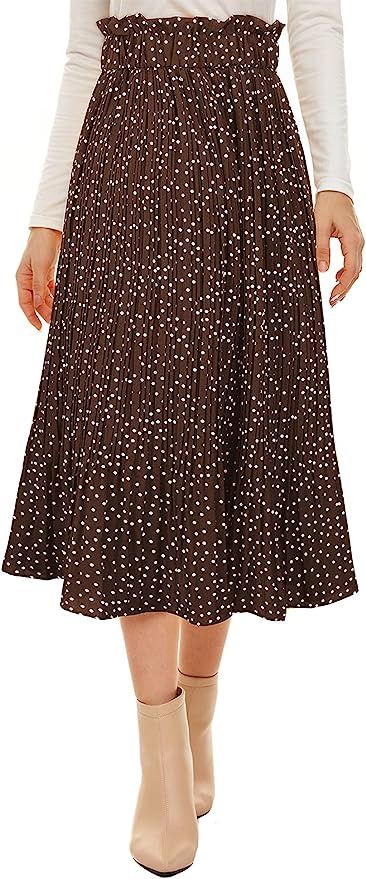 Century Star Women's Polka Dot Pleated Skirt Swing Midi Maxi Skirt High Waisted Skirts for Women ... | Amazon (US)