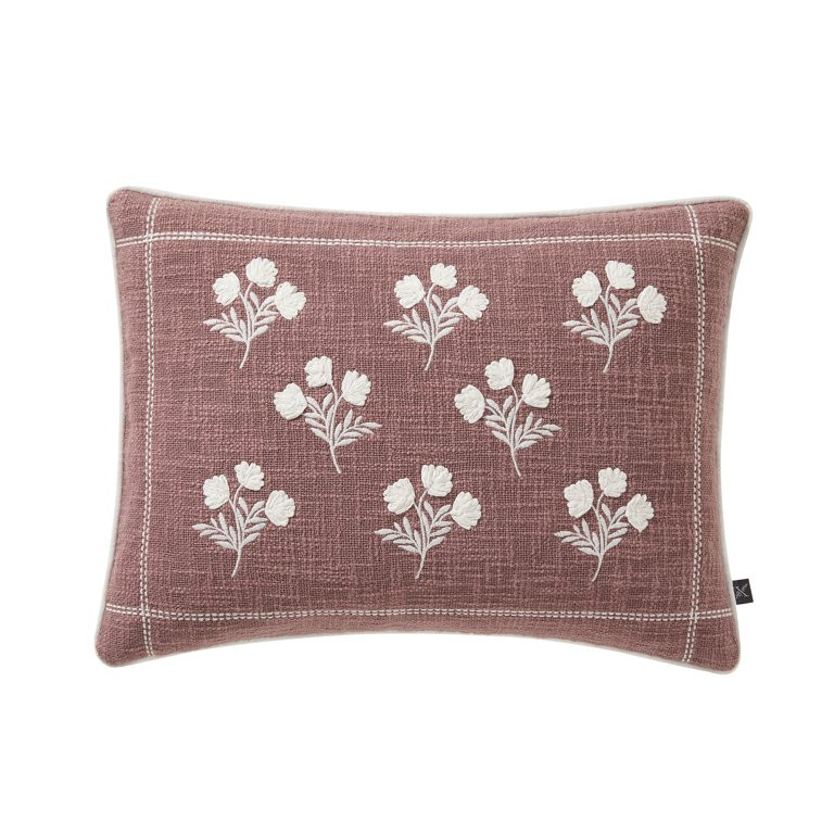My Texas House 14" x 20" Ditsy Floral Dusty Mauve Reversible Cotton Decorative Pillow Cover - Wal... | Walmart (US)