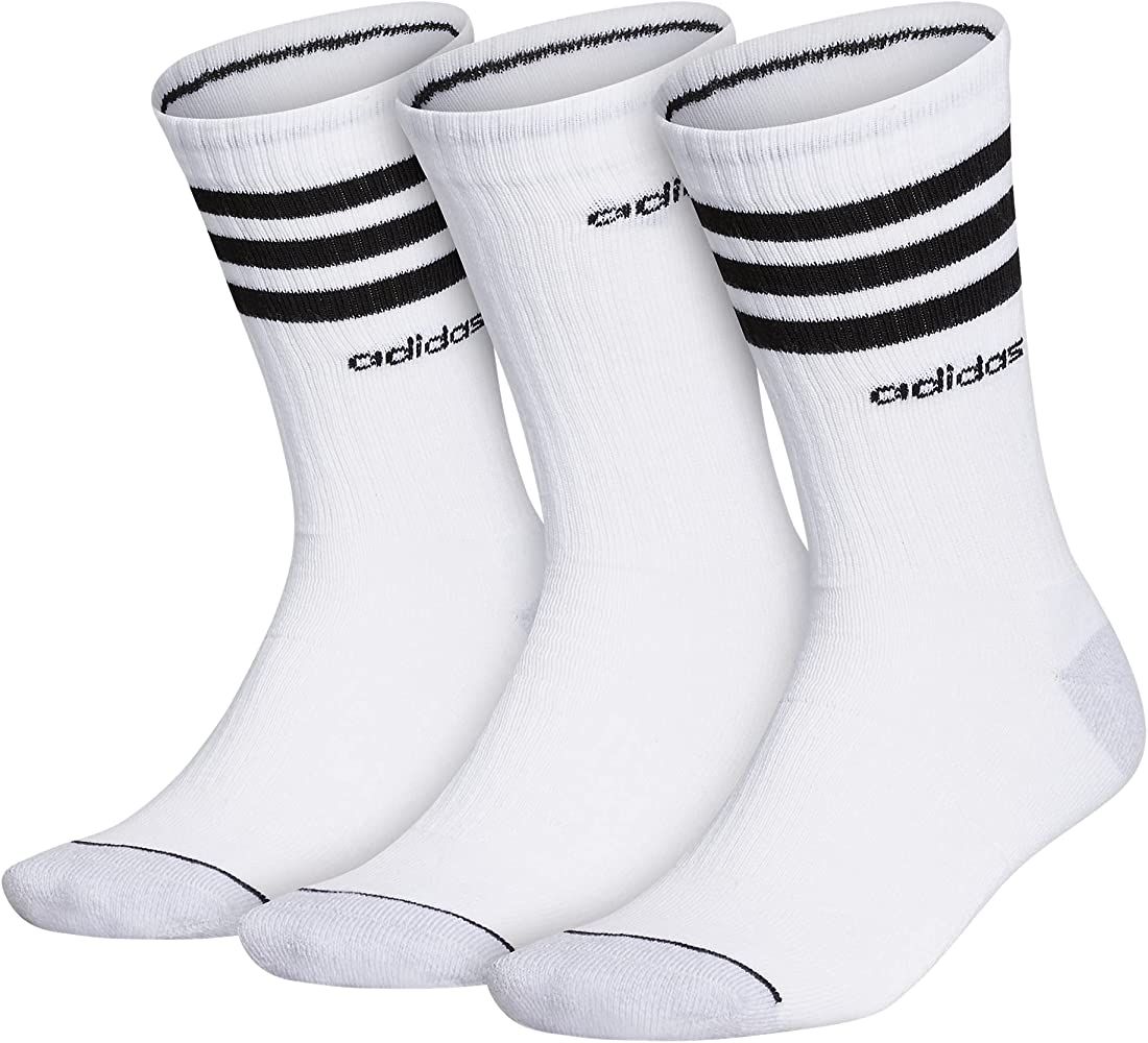 adidas Men's 3-Stripe Crew Socks (3-Pair) | Amazon (US)