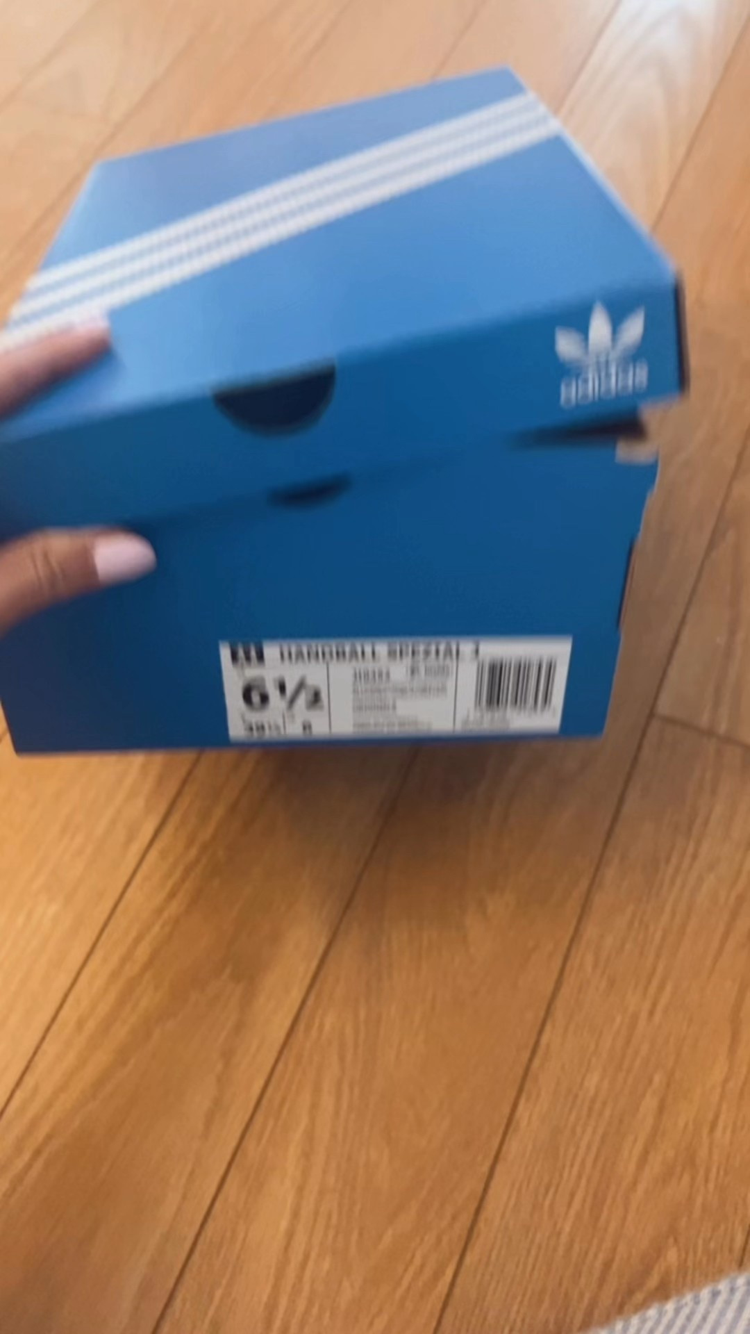 Adidas Spezial sneakers. I’m a women’s 8 and I got a 6.5 in big kids.  