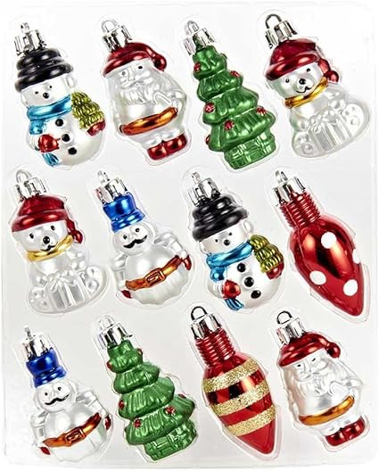 Kurt Adler H9485 Plastic Ornament, 2-Inch, Set Of 12 | Amazon (US)