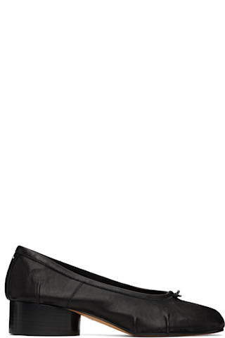 Maison Margiela - Black Tabi New Ballerina Heels | SSENSE