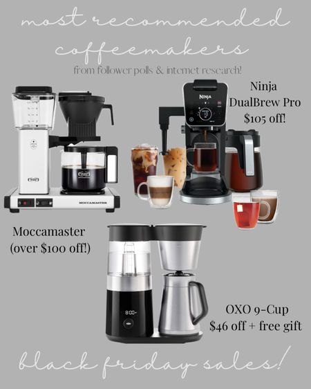 After our coffeemaker stopped working, I went on a mission to find the best possible replacement! I polled my audience and did a ton of online research and found these 3 came up repeatedly at the top of the lists. And they’re all on sale for Black Friday right now!!! 

#LTKsalealert #LTKGiftGuide #LTKCyberWeek