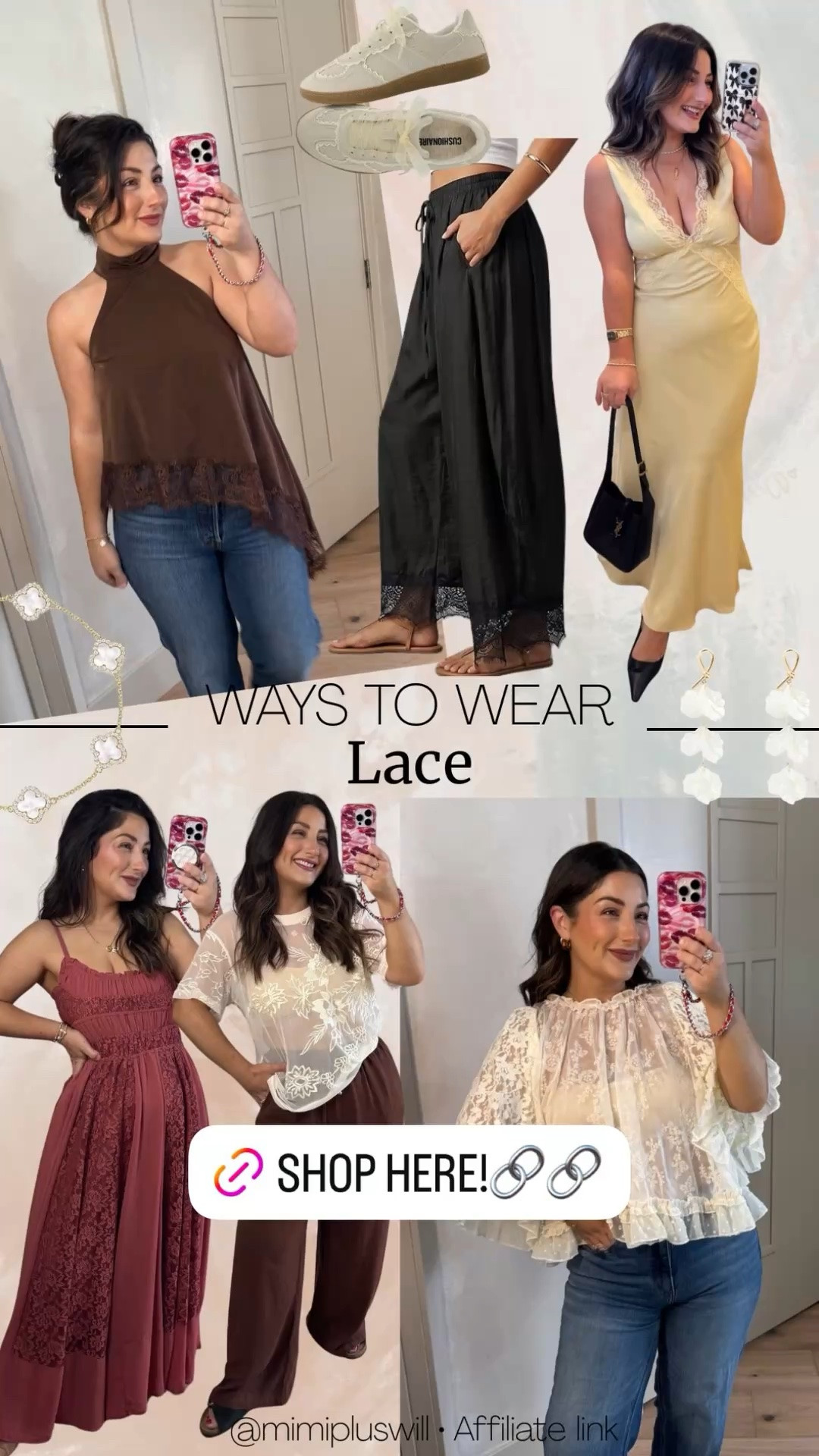 Loving all the different ways to wear lace this season! Subtle with lace trim details or all over tops and dresses! It elevates tees and tanks! 

I’m wearing a size small in tops, dresses and lace pants and size 27 in jeans 

5’0” 140lbs 
Petite friendly

#LTKPetite #LTKSeasonal #LTKootd