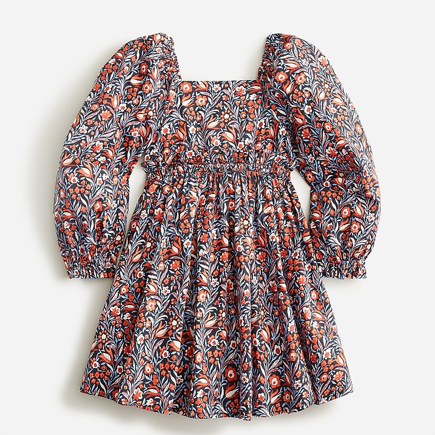 Girls' long-sleeve ruffle-waist dress in floral | J. Crew US