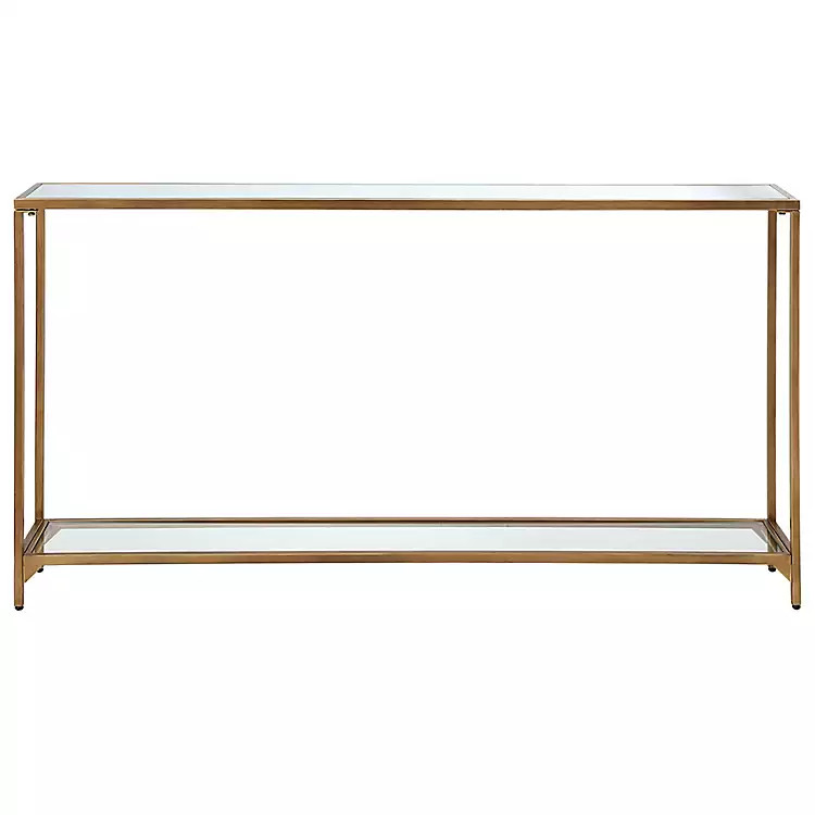 Warm Golden Mirrored Top Console Table | Kirkland's Home