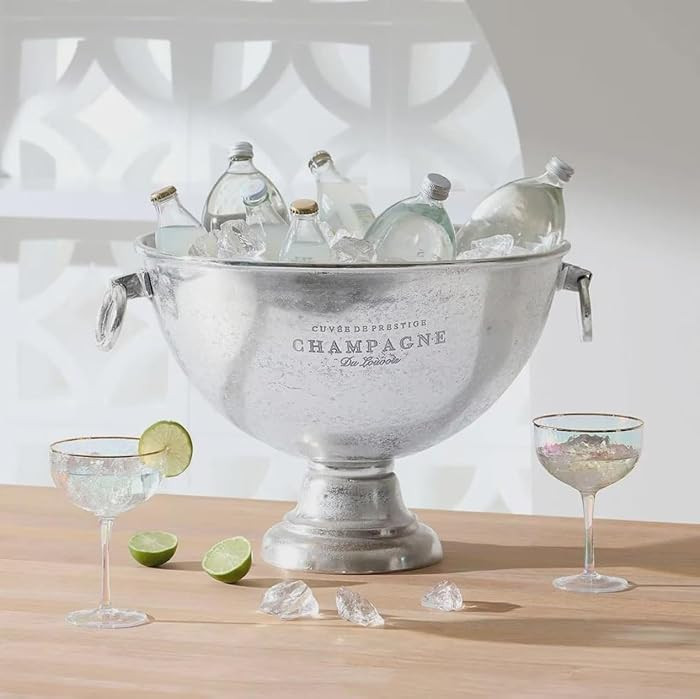 Large Champagne Bucket with Stand, Ice Tub for Parties | Barware | Wedding Decor | Luxury Home Bar | Amazon (US)