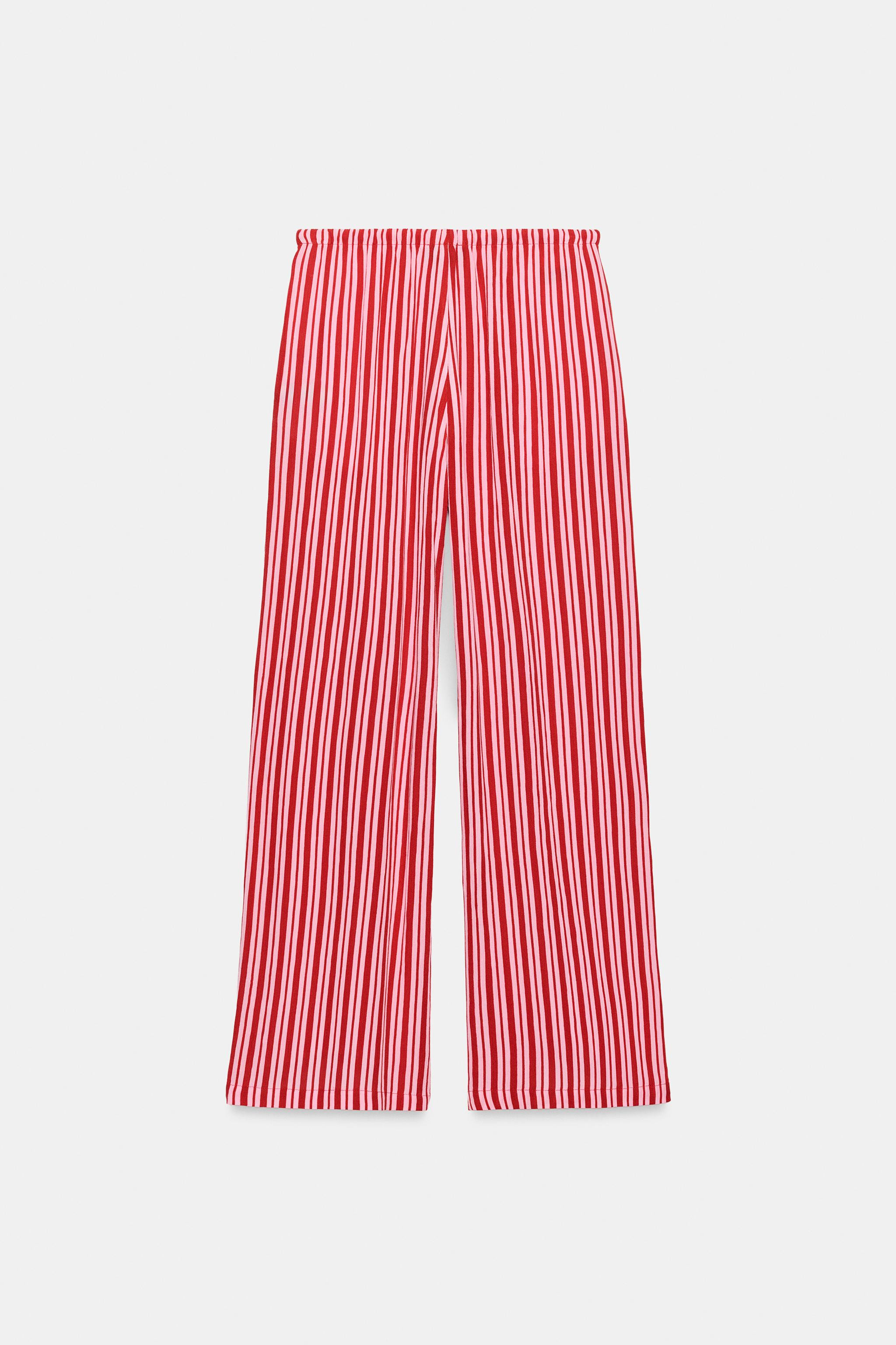STRIPED WIDE LEG PANTS | Zara US