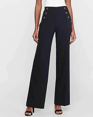 High Waisted Button Front Trouser Pant | Express