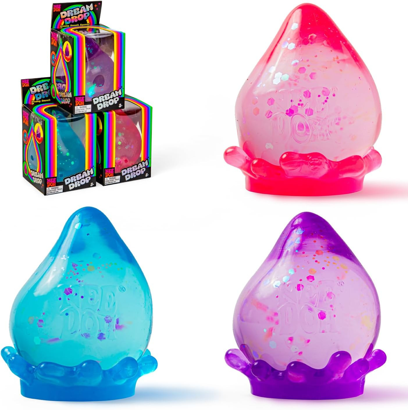 Schylling NeeDoh Dream Drop - Sensory Toy with Groovy Goo Filling - 3" Tall - Colors May Vary (Pack of 1) | Amazon (US)