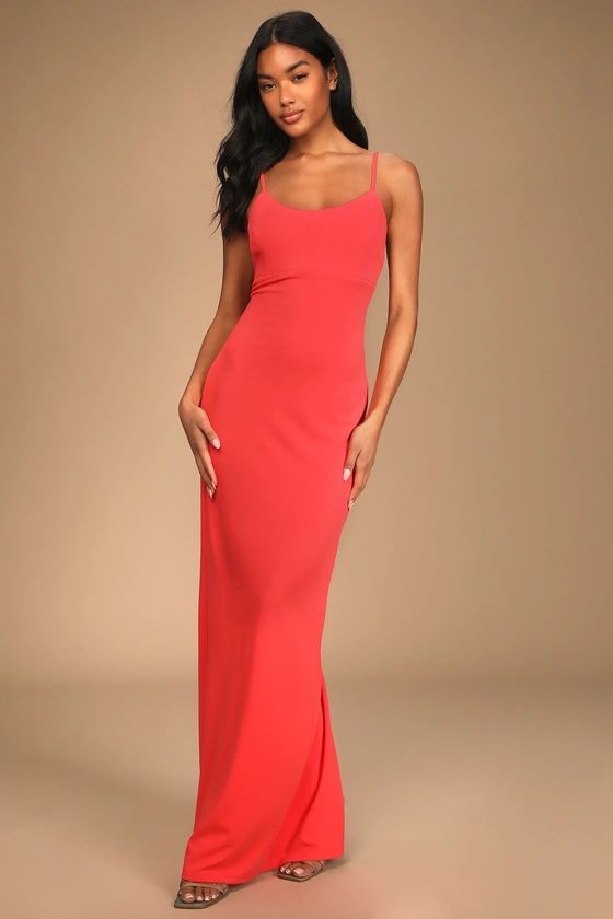 Boldest Romance Coral Pink Sleeveless Maxi Dress | Lulus (US)
