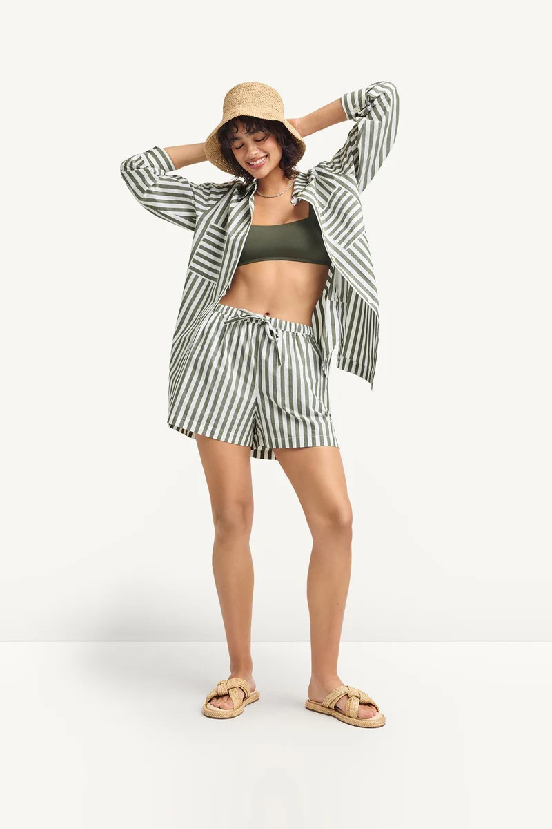 Vitamin A Parker Short Olive Cotton Poplin | Vitamin A