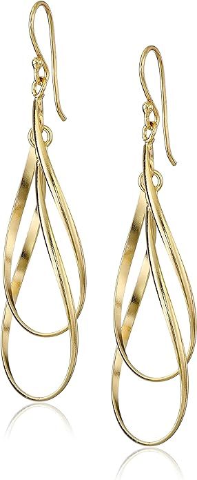 Amazon Collection Sterling Silver Double Elongated-Oval Twist French Wire Earrings | Amazon (US)