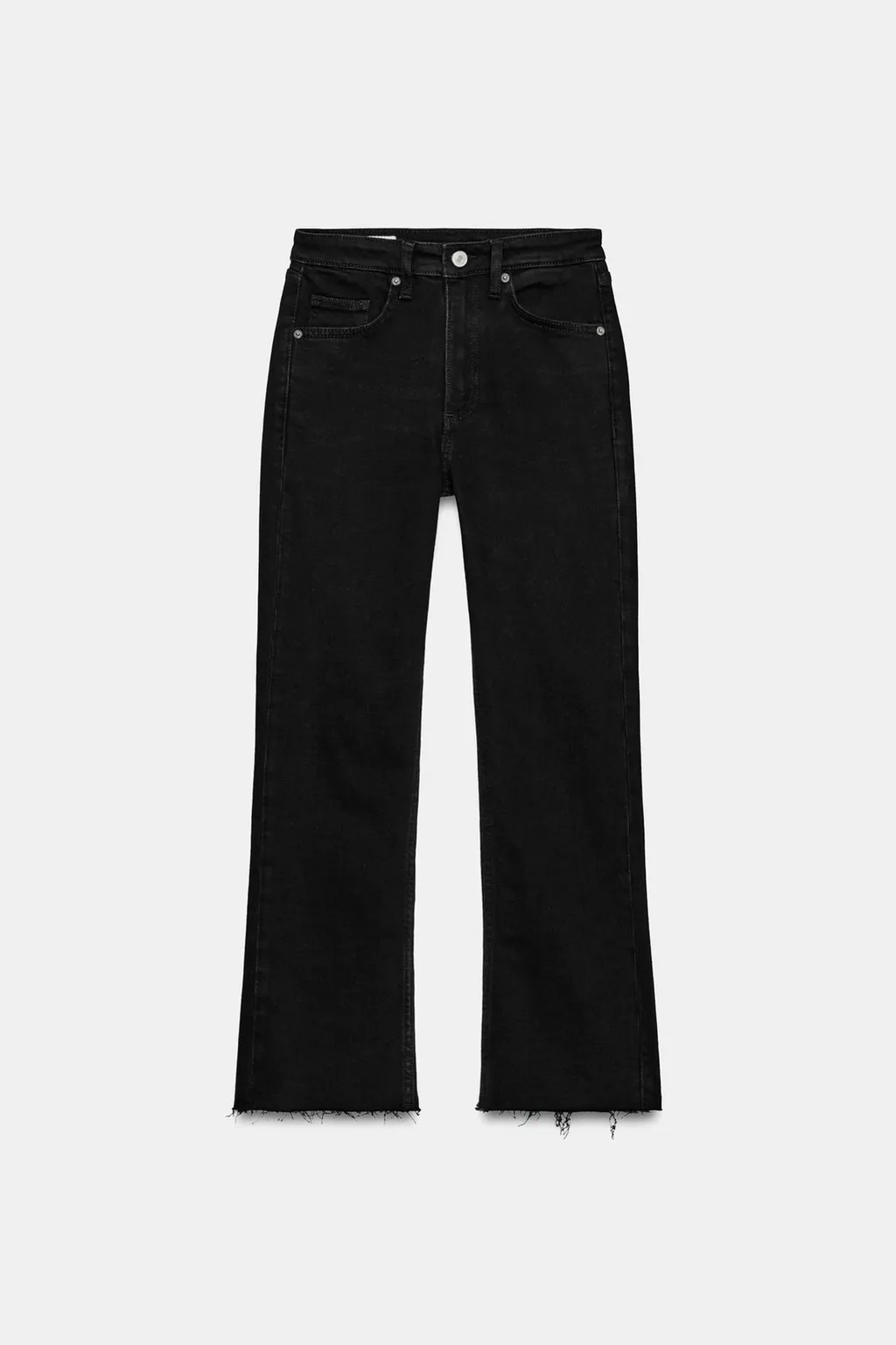 JEANS TRF CROPPED FLARE MIT HOHEM BUND | Zara DE