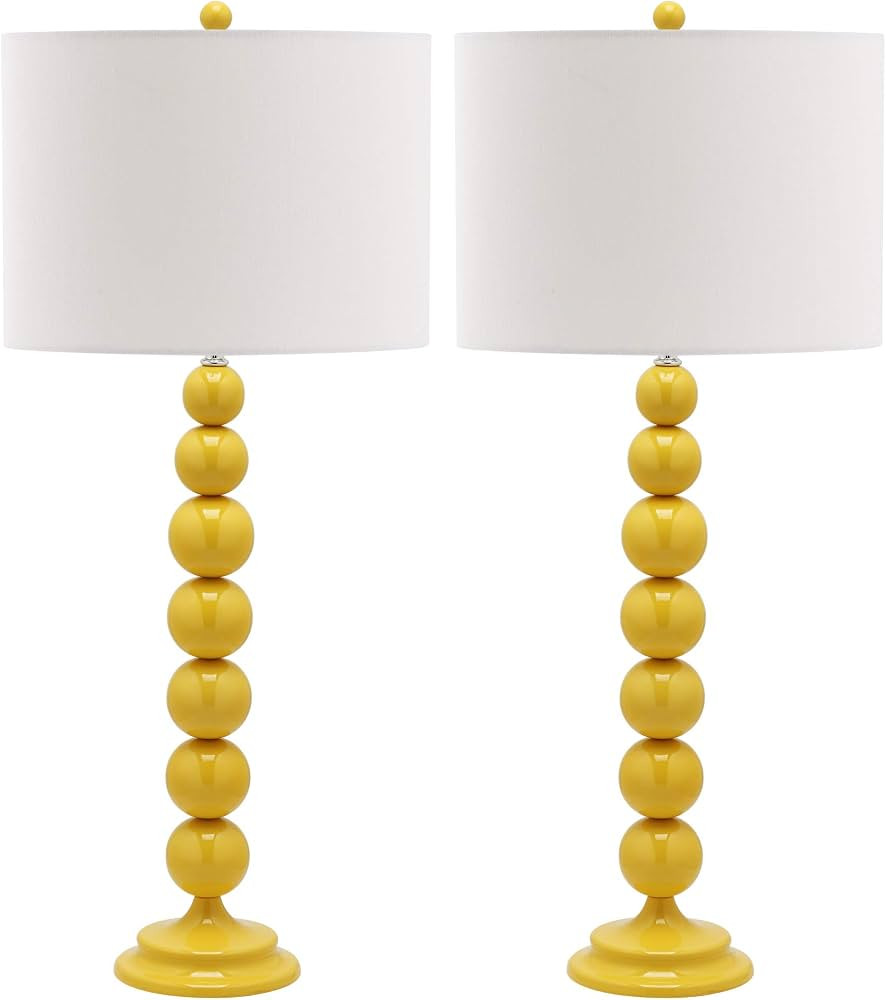 SAFAVIEH Lighting Collection Jenna Modern Contemporary Yellow Stacked Ball 32-inch Bedroom Living... | Amazon (US)