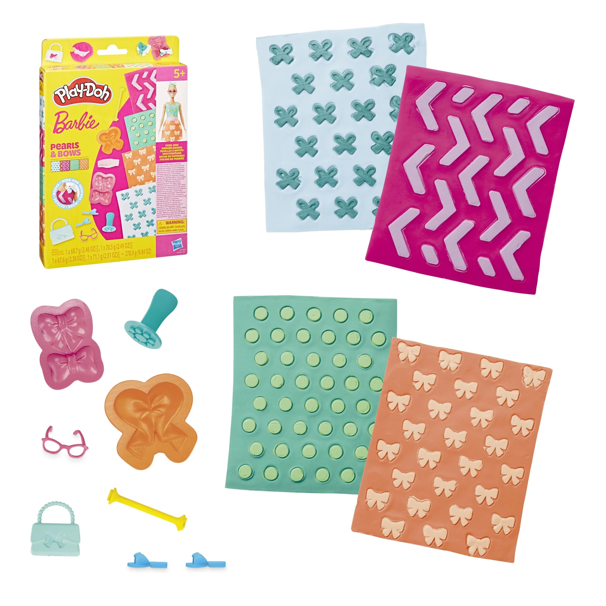 Play-Doh Barbie Pearls and Bows Patterns Pack, Refill Accessory Set for Kids 5+ (Doll Not Include... | Walmart (US)