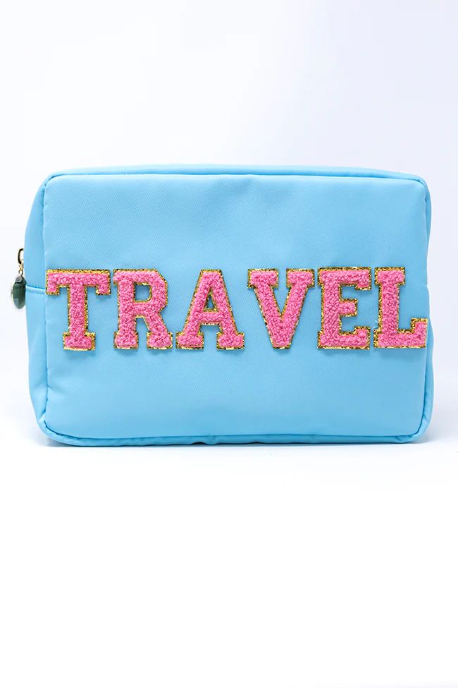 Travel Patch Pink/Blue Large Bag | Pink Lily