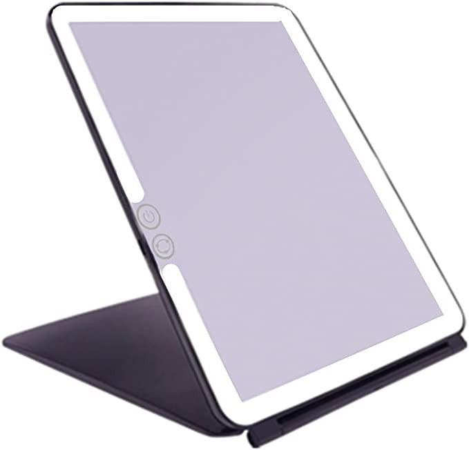 deweisn Folding Lighted Makeup Mirror with 72 LEDs 3 Colors Light Modes USB Rechargable 1800mA Ba... | Amazon (US)