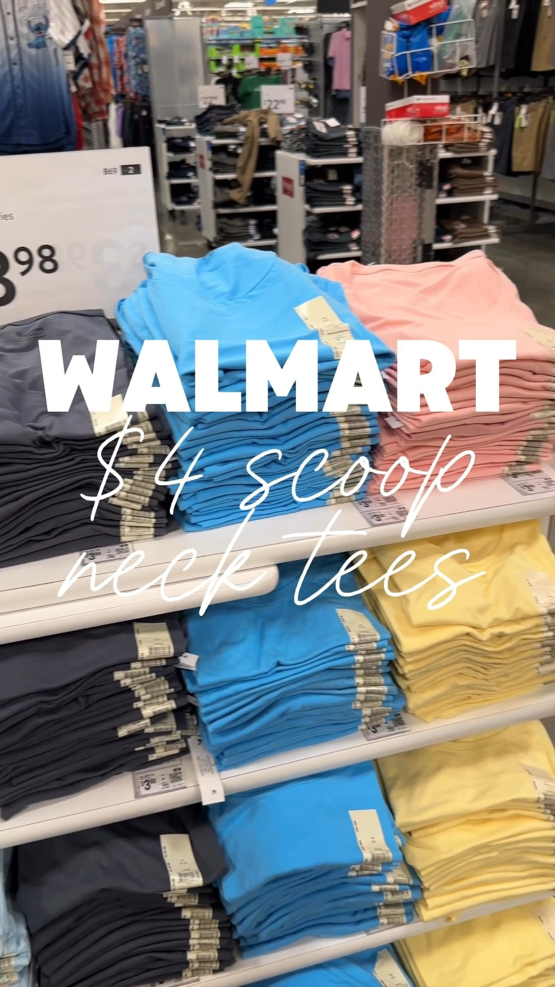 Walmart $4 Scoop Neck Tees! Yes, I said $4 🙌🏼 and these colors are perfect for spring! And if you don’t like a cropped fit, you are in luck because these have good length! Great to tuck in as well! Also, I love a good scoop neck line 😊

Follow me for more affordable fashion and just have Walmart finds! 🌸

Wearing:
Grabbed a medium in all these cute colors 

#LTKStyleTip #LTKOver40 #LTKSeasonal