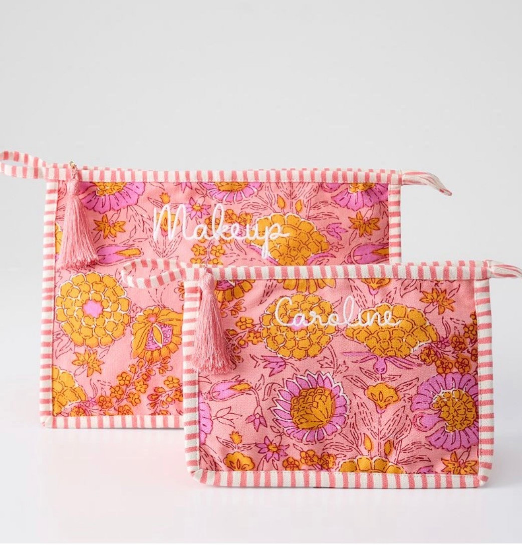 BLOCK PRINT CANVAS POUCH

Add a splash of color and whimsy to your storage or travel. Crafted from thick, durable cotton canvas cloth in exclusive block print patterns, this pouch features an eye-catching contrast piping and a matching tassel on the zipper. It also has a wide, sturdy base for extra storage. Add an embroidered monogram to make it yours

#LTKSeasonal #LTKTravel #LTKGiftGuide