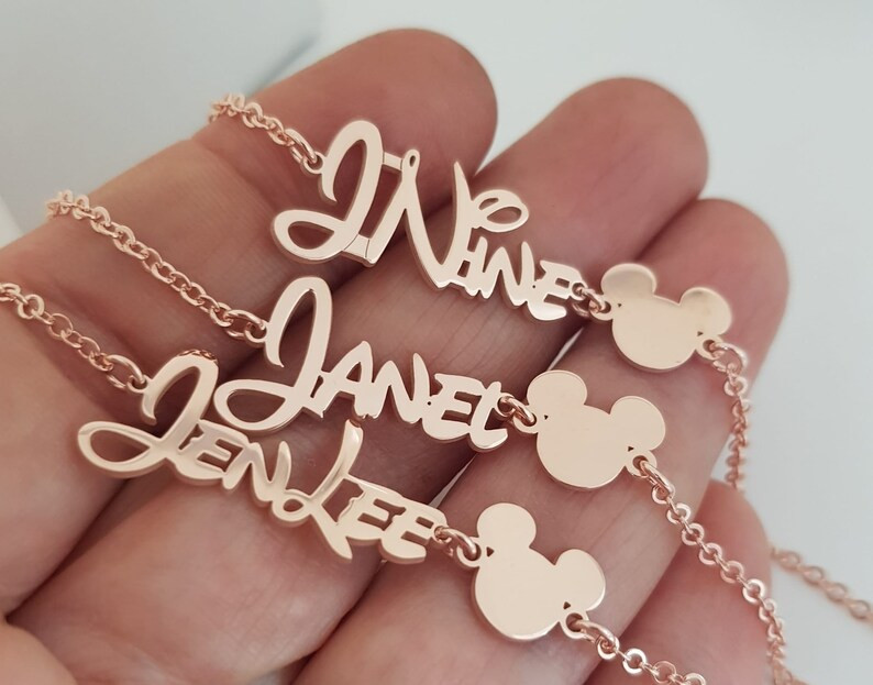 Gold Name Bracelet With Disney Font, Custom Name Bracelet, Silver Bracelet, Disney Lover Gift, Mo... | Etsy (US)