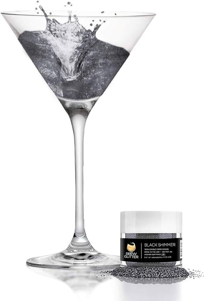 Black Shimmer BREW GLITTER Edible Glitter For Drinks, Cocktails, Beer, Garnish Glitter & Beverage... | Amazon (US)