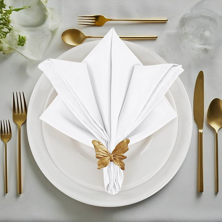 Utopia Home White Cloth Napkins (12 Pack, 20x20 Inches), Ideal Dinner Napkins for Party, Wedding ... | Amazon (US)