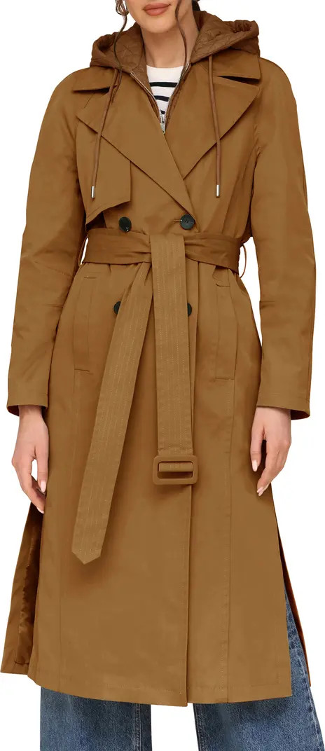 Avec Les Filles Double Breasted Trench Coat with Hooded Quilted Dickey | Nordstrom | Nordstrom