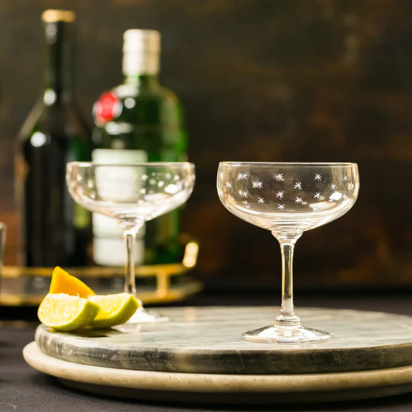 The Vintage List Cocktail Glasses - Stars Design | Kassatex